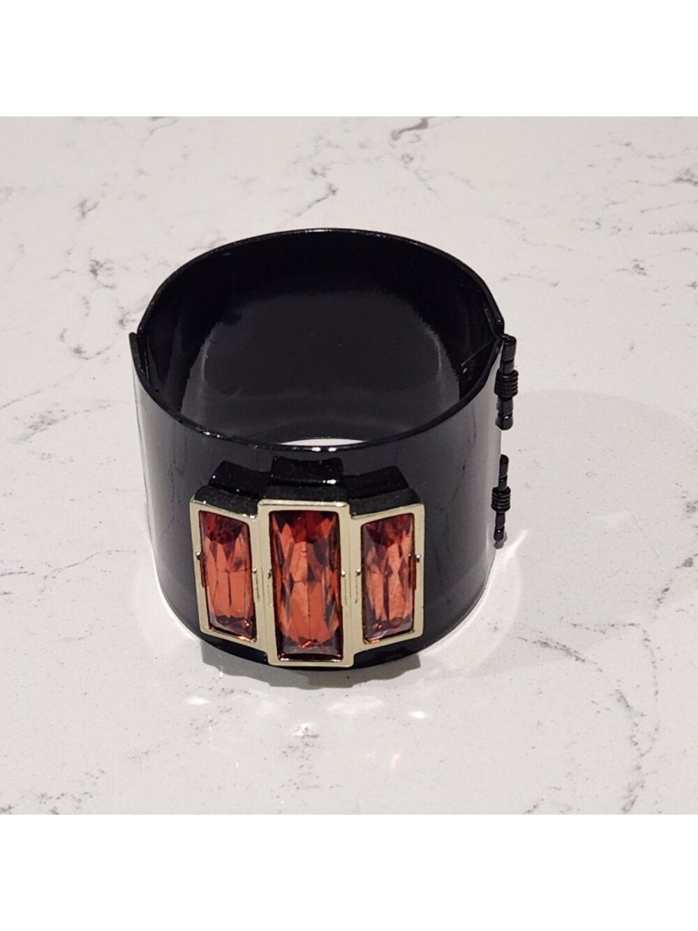 Art Deco-style Black Cuff Bracelet by Lee Angel